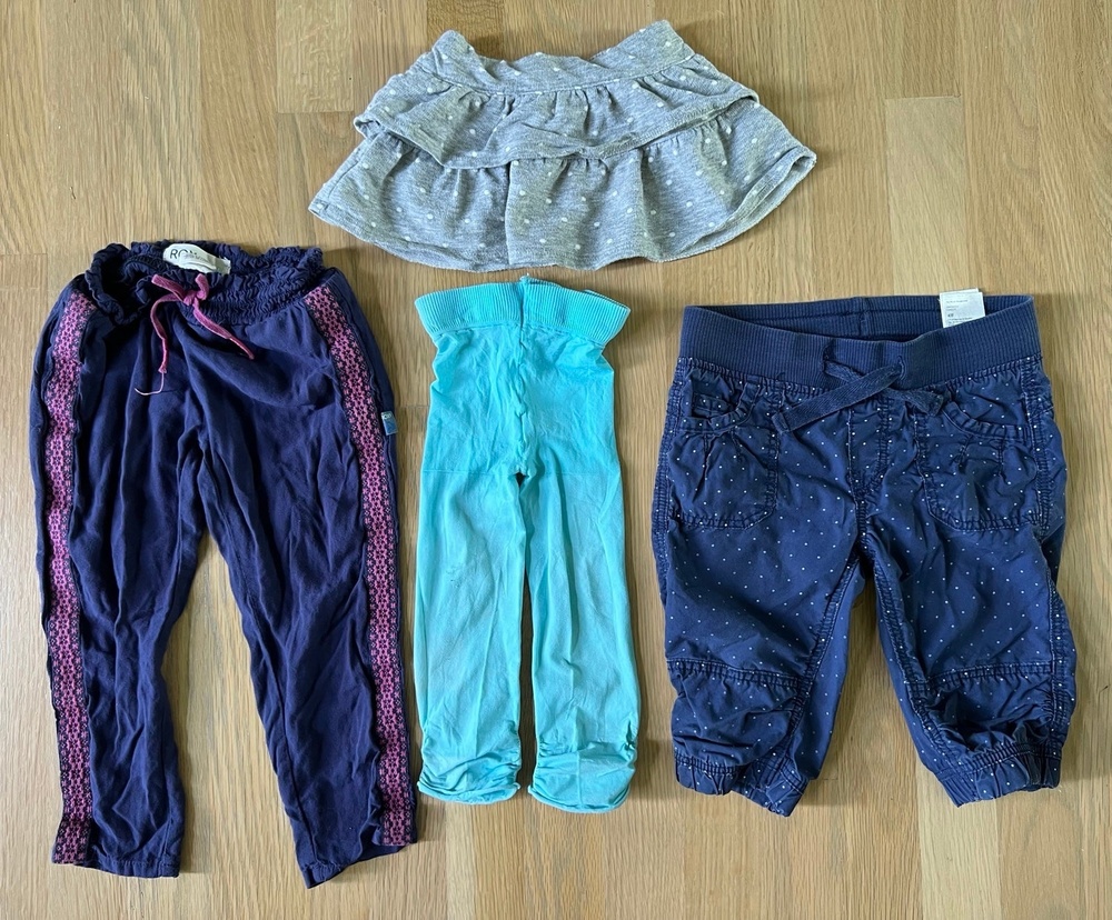 4pc Girls Toddler Skirt & Pants Tights Bundle Lot Roxy H&M Genuine Baby 6mo 3yr